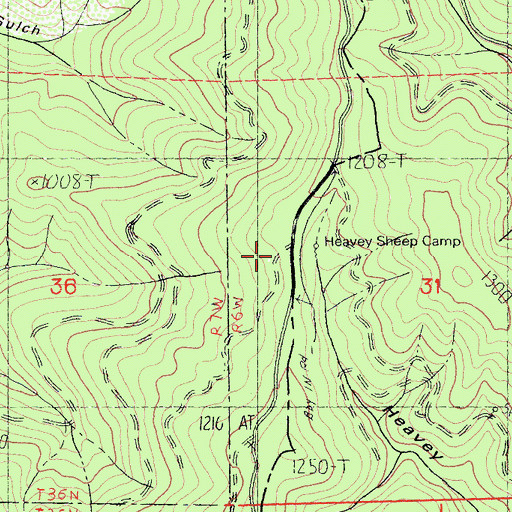 Topographic Map of Heavey Sheep Camp, CA