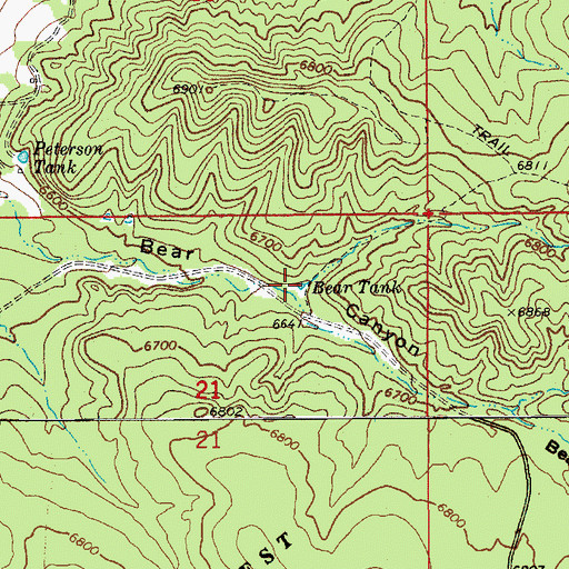 Topographic Map of Bear Tank, AZ