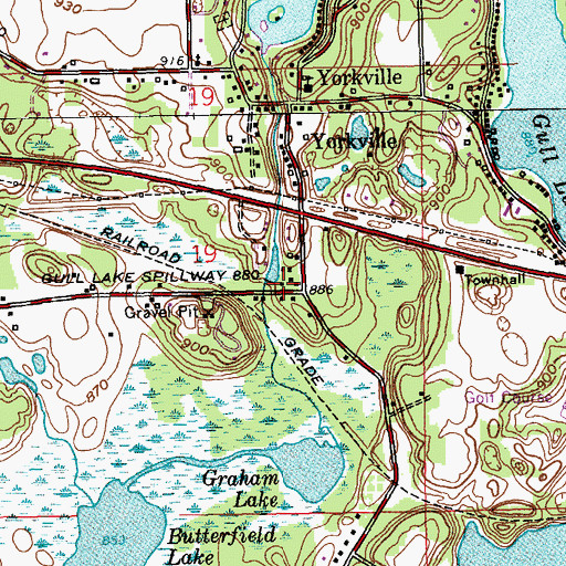 Topographic Map of Yorkville Station (historical), MI