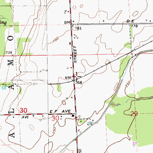 Topographic Map of Williams Post Office (historical), MI