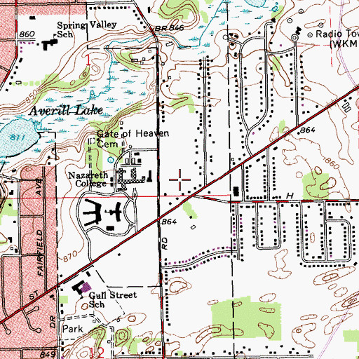 Topographic Map of Nazareth Post Office, MI