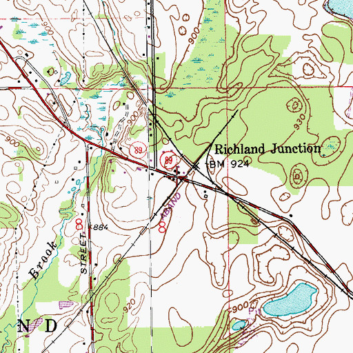 Topographic Map of Springbrook Post Office (historical), MI