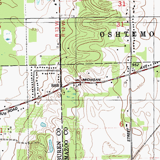 Topographic Map of Rix Post Office (historical), MI