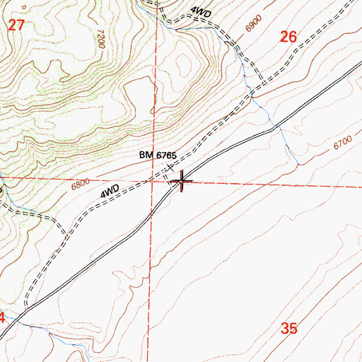 Topographic Map of Hector Station, CA