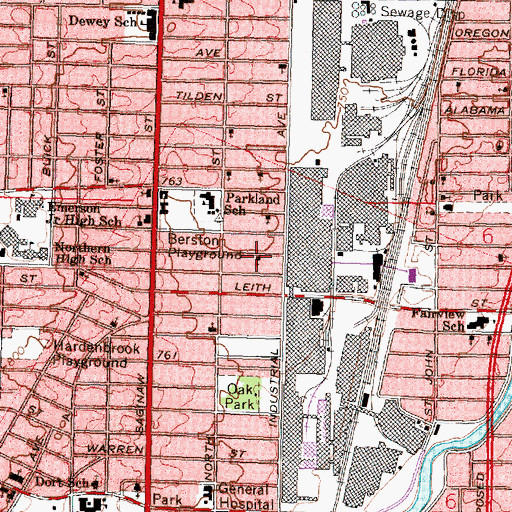 Topographic Map of Calvary Life and Praise Church, MI