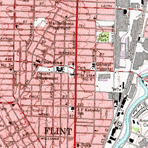 Topographic Map of Church of Christ North Central, MI
