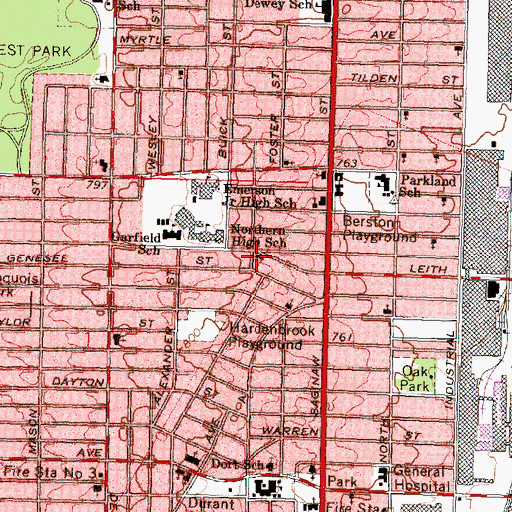 Topographic Map of Shiloh Missionary Baptist Church, MI