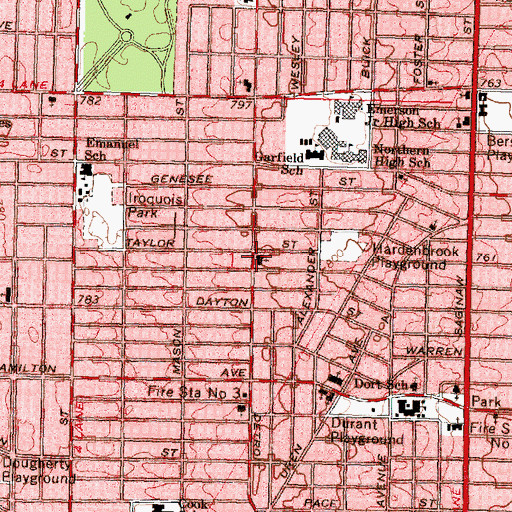 Topographic Map of Salem Lutheran Church, MI