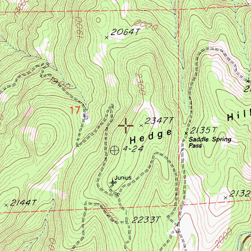 Topographic Map of Hedge Hill, CA
