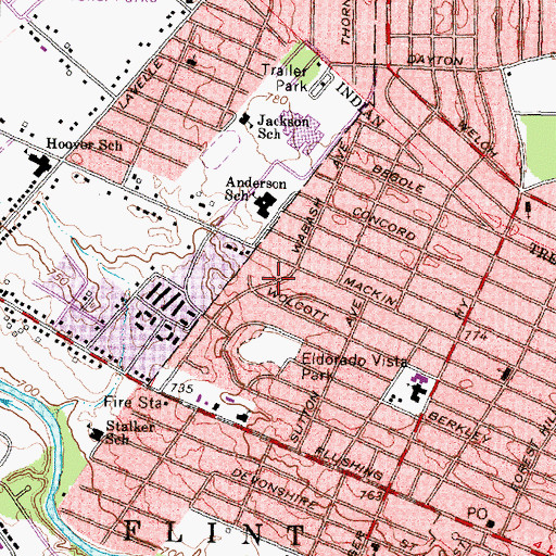Topographic Map of Guiding Light Baptist Church, MI