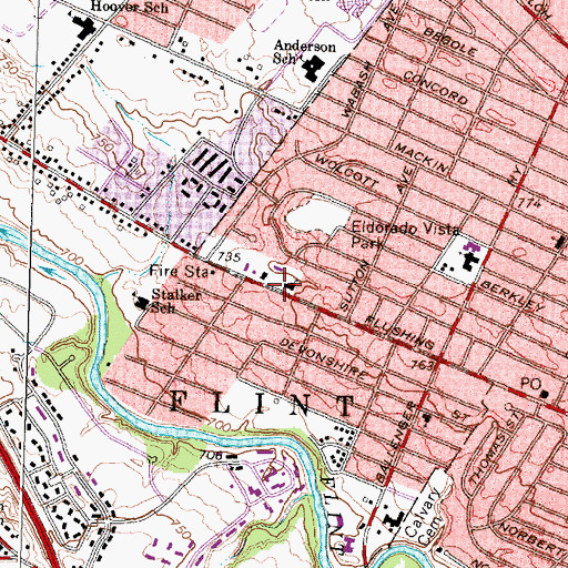 Topographic Map of Christian Love Faith Center, MI