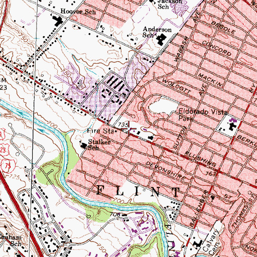 Topographic Map of Christ the Rock Apostolic Church, MI