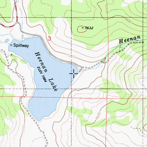 Topographic Map of Heenan Creek, CA