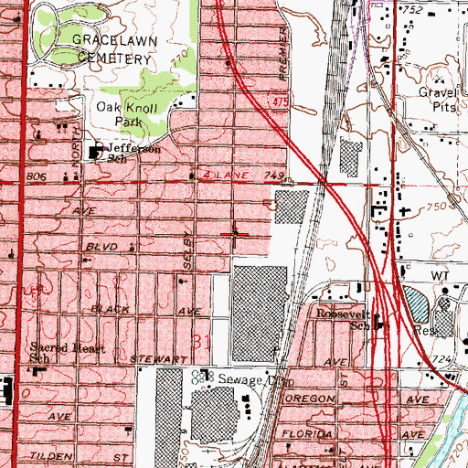 Topographic Map of Faith Temple Apostolic Church, MI