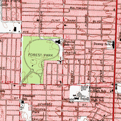 Topographic Map of Saint George Beth El Church, MI