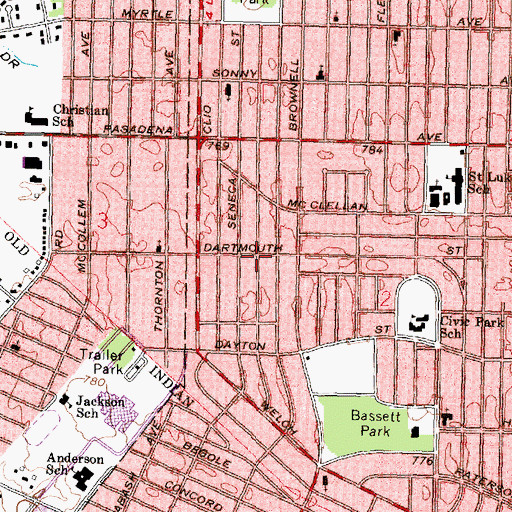 Topographic Map of Heavenly Host Baptist Church, MI