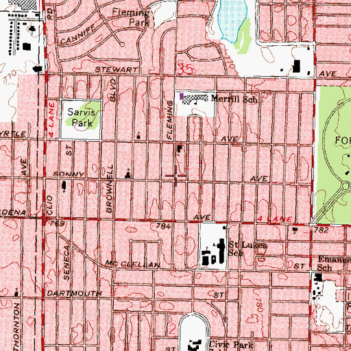 Topographic Map of Blackwell African Methodist Episcopal Church, MI