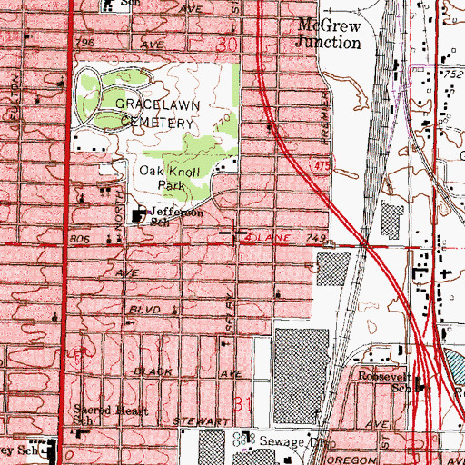Topographic Map of Pentecostal Church of God, MI