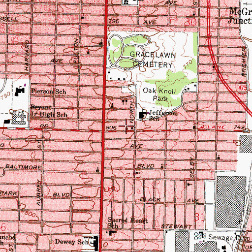 Topographic Map of Agape God's Love Church of God, MI