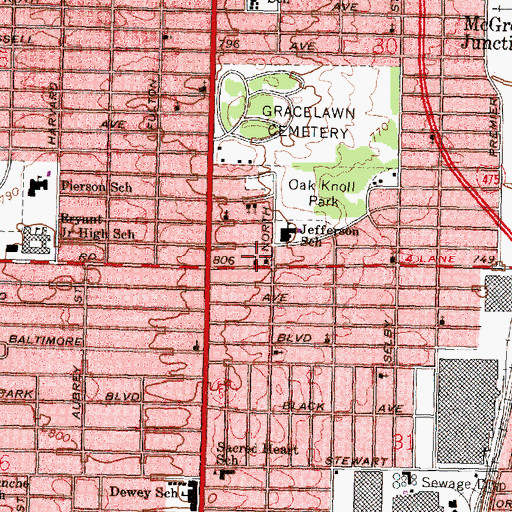 Topographic Map of Saint Peter Church, MI