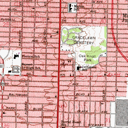 Topographic Map of Northeast Missionary Baptist Church, MI