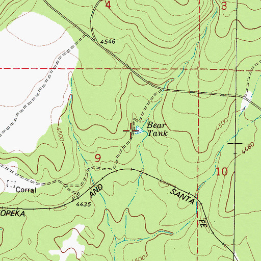 Topographic Map of Bear Tank, AZ