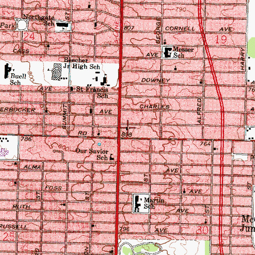 Topographic Map of New Jerusalem Missionary Baptist Church, MI