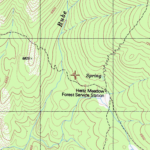 Topographic Map of Heitz Meadow Forest Service Station, CA