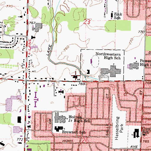Topographic Map of Church of Christ, MI