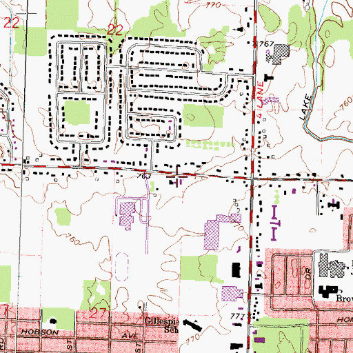 Topographic Map of Jackson Memorial Temple Church, MI