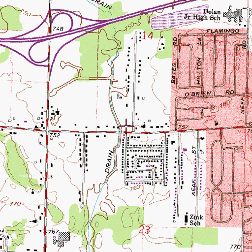 Topographic Map of Our Lady of Guadalupe Church, MI