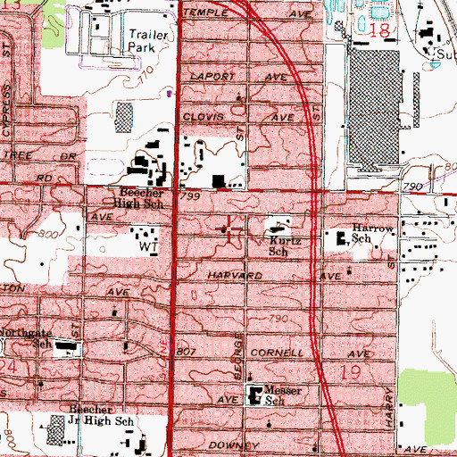 Topographic Map of Faith Baptist Church, MI