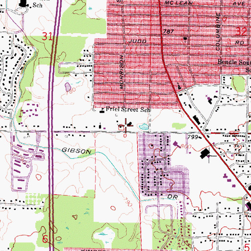 Topographic Map of Seventh Day Adventist Church, MI