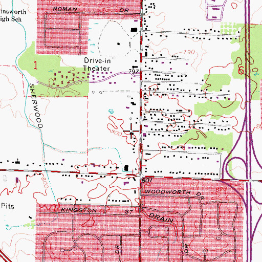 Topographic Map of Free Will Baptist Church, MI