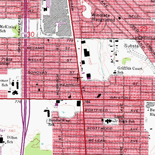 Topographic Map of South Flint Tabernacle Church, MI