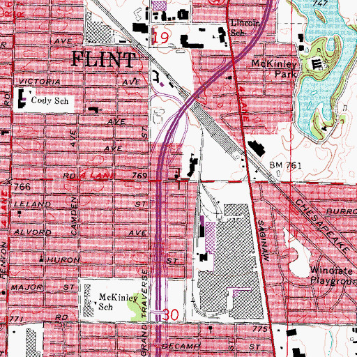 Topographic Map of Redeemer Lutheran Church, MI