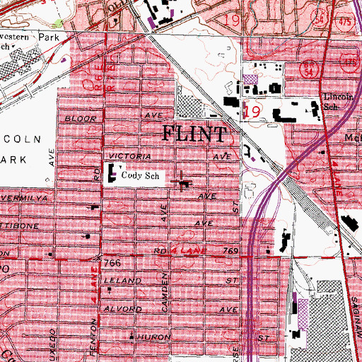 Topographic Map of Lincoln Park Baptist Church, MI