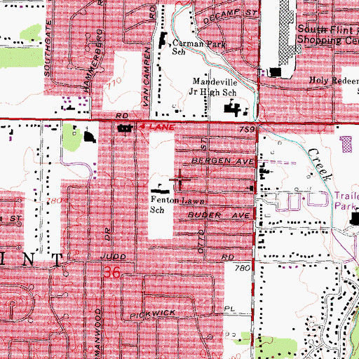 Topographic Map of Church of God of Prophecy, MI