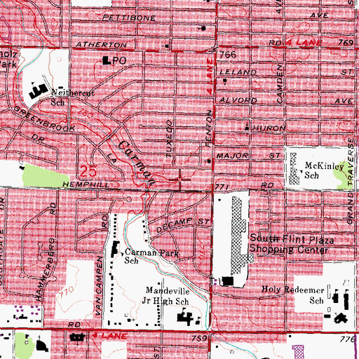 Topographic Map of First General Baptist Church, MI