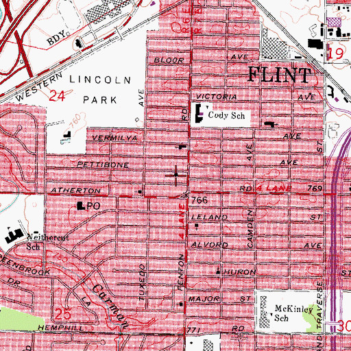Topographic Map of All Nation Church of God in Christ, MI