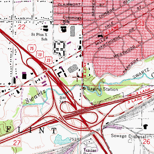 Topographic Map of Unitarian Universalist Church, MI