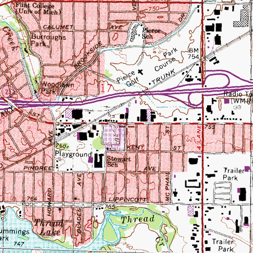 Topographic Map of Christ the King Catholic Church, MI