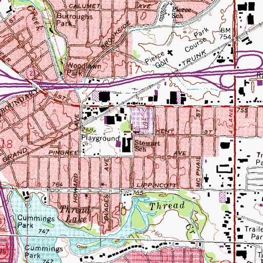 Topographic Map of Church of God, MI