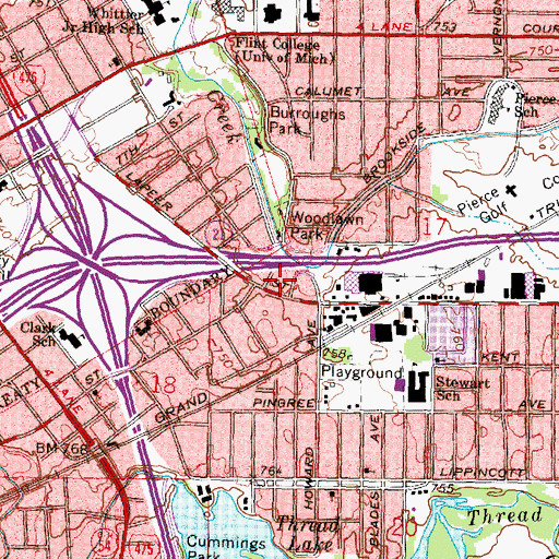 Topographic Map of Kingdom Hall of Jehovah's Witnesses, MI