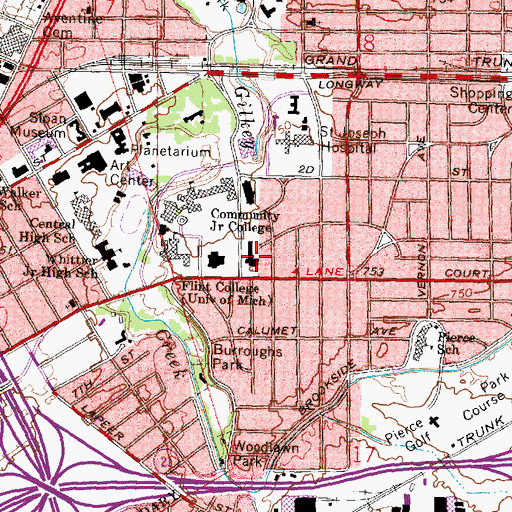 Topographic Map of Woodside Church, MI