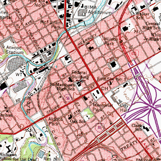 Topographic Map of Saint Matthew's Roman Catholic Church, MI