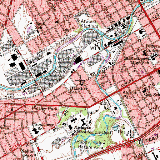Topographic Map of Praise Center Empowerment Church, MI