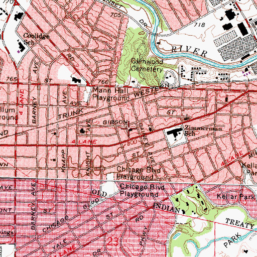 Topographic Map of New Generation Holiness Center, MI