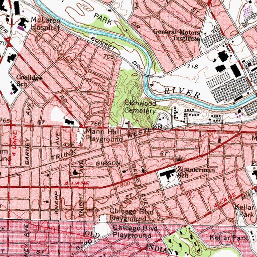 Topographic Map of Higher Quality of Life Ministry, MI