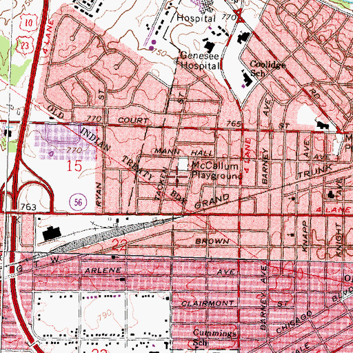 Topographic Map of New Birth Church, MI